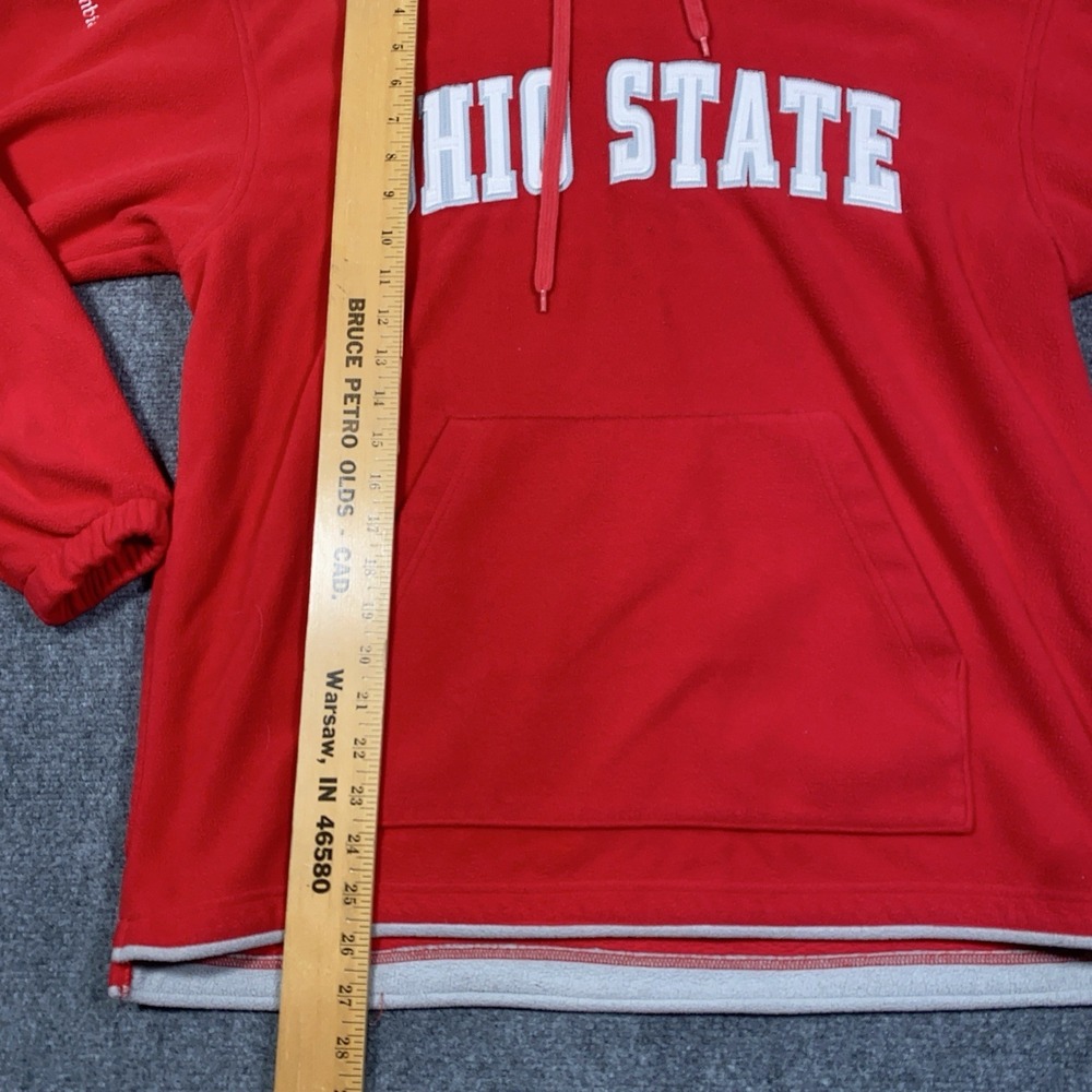 VTG Ohio State Buckeyes Hoodie Fleece Columbia Men's L Red Pullover Pockets - Picture 7 of 11